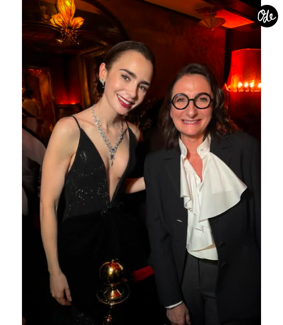 Lily Collins et Anne-Sophie Pic à l'avant première parisienne de la série Émily in Paris, le 18 décembre 2025.