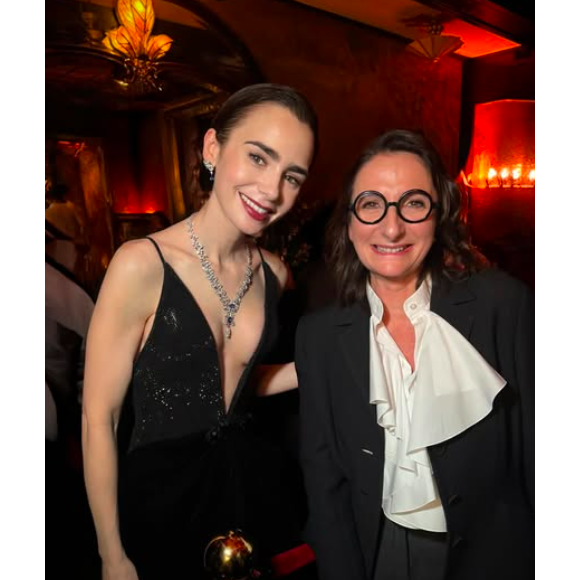 Lily Collins et Anne-Sophie Pic à l'avant première parisienne de la série Émily in Paris, le 18 décembre 2025.