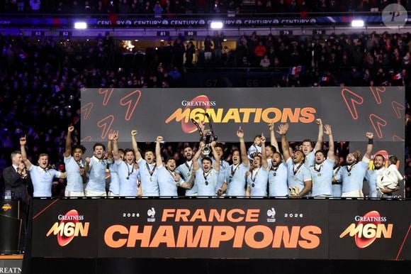Equipe de France - Match de rugby du Tournoi des Six Nations : La France l'emporte sur l'Angleterre 48 - 46 au Stade de France à Saint-Denis le 14 mars 2026.

© Michael Baucher / PsnewZ / Bestimage