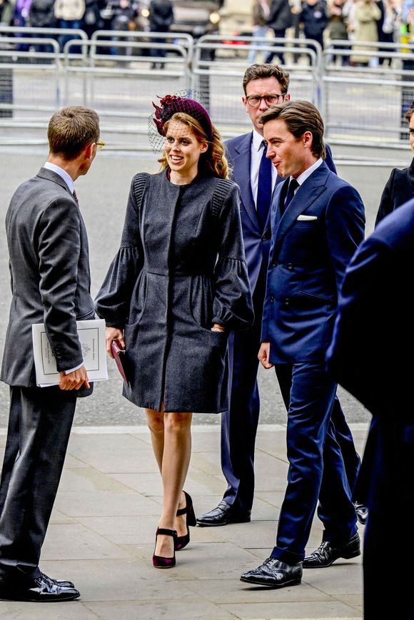 La princesse Béatrice et Edoardo Mapelli Mozzi avec la princesse Eugénie et Jack Brooksbank à Londres, Royaume-Uni, le 29 mars 2022. Philip. Photo par Robin Utrecht/ABACAPRESS.COM