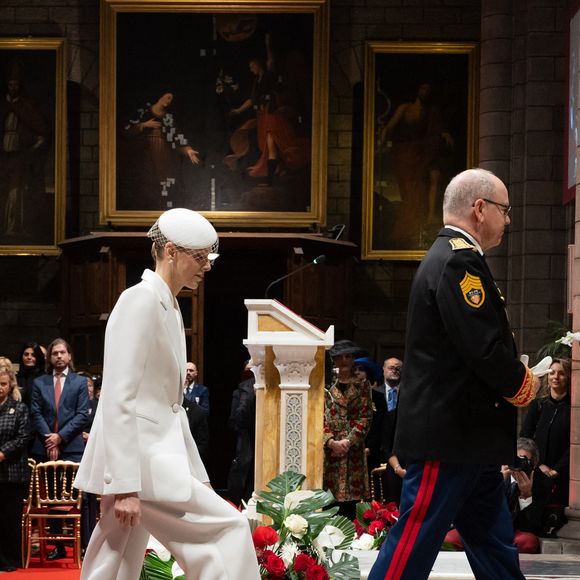 La princesse Charlene de Monaco lors de la messe en la cathédrale Notre-Dame-immaculée de Monaco le jour de la fête nationale à Monaco le 19 novembre 2025.

© Olivier Huitel / Pool Monaco / Bestimage