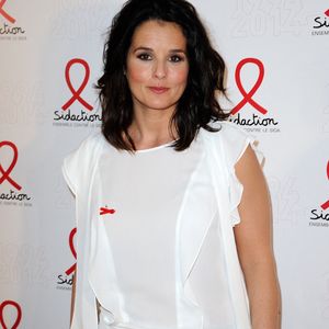 Faustine Bollaert pose lors d'un photocall pour le lancement du Sidaction 2014 et du 'Sidaction 20e anniversaire' qui s'est tenu au Musée du quai Branly à Paris, France, le 10 mars 2014. Photo par Aurore Marechal/ABACAPRESS.COM