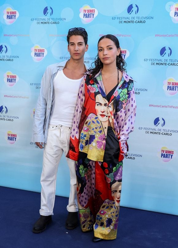 Marie Fevre et Mateo Paitel (Unsi grand soleil)  pour la soirée du 1000ème épisode de "NCIS" autour d'un gateau au Neptune lors de la 63ème édition du Festival de television de Monte-Carlo, Monaco, le 15 juin 2024. © Denis Guignebourg/BestImage