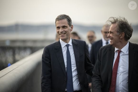 Rodolphe Saadé, directeur général de Compagnie maritime d'affrètement, Renaud Muselier, président du conseil régional de Provence-Alpes-Côte d'Azur - Le président Emmanuel Macron arrive au Mucem (Musée des civilisations de l'Europe et de la Méditerranée) à Marseille le 27 juin 2023. © Eliot Blondet / Pool / Bestimage