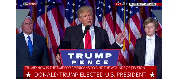 Donald Trump prononce son premier discours en tant que président des Etats-Unis à New York le mercredi 9 novembre.