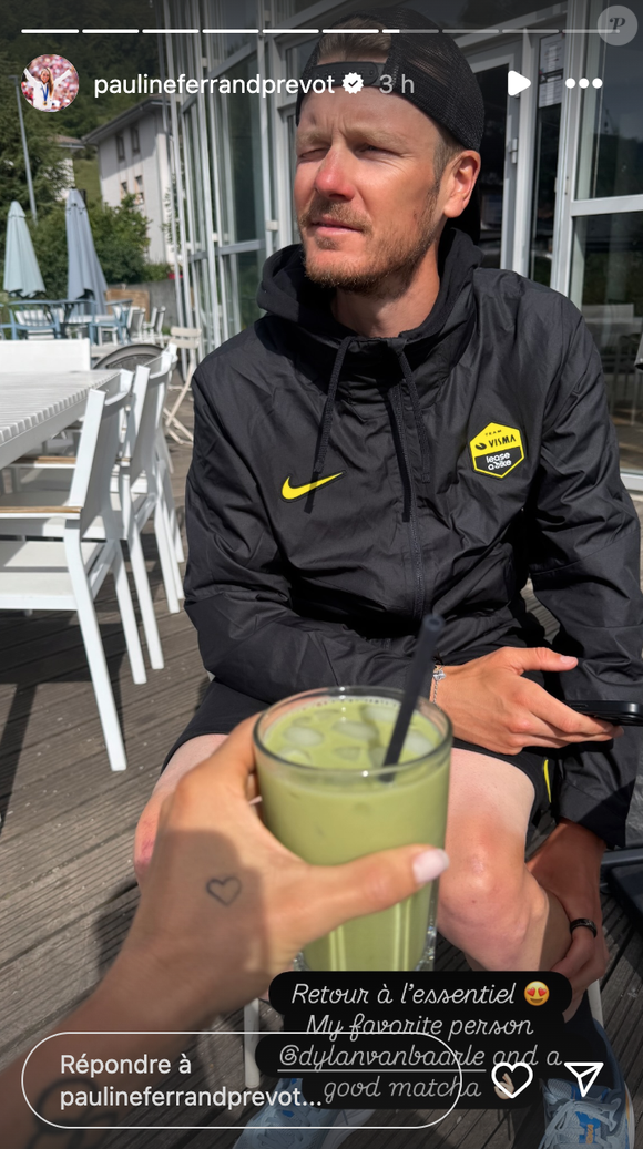Pauline Ferrand-Prévost savoure sa victoire sur le Tour de France féminin aux côtés de son compagnon, le coureur cycliste professionnel Dylan van Baarle, en publiant une photo  sur Instagram le lundi 4 août 2025.
Crédit : Instagram/paulineferrandprévost