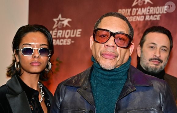 JoeyStarr et sa compagne Pauline Latchoumanin - 104ème édition du Prix d'Amérique 2025 à l'hippodrome Paris-Vincennes le 26 janvier 2025. © Christian Liewig/Bestimage