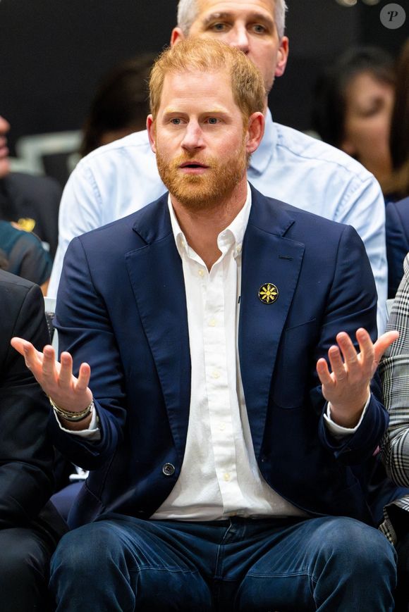 Vancouver, CANADA  - Le prince Harry est aperçu au Vancouver Convention Centre pendant les Invictus Games Vancouver Whistler 2025 au Canada en février 2025.

Photo : Backgrid USA / Bestimage