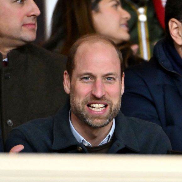 Le prince William, prince de Galles assiste en tribune à la 7ème journée de Ligue des Champions 2024/2025 opposant l'AS Monaco à Aston Villa au stade Louis II de Monaco, le 21 janvier 2025. © Bruno Bebert/Bestimage