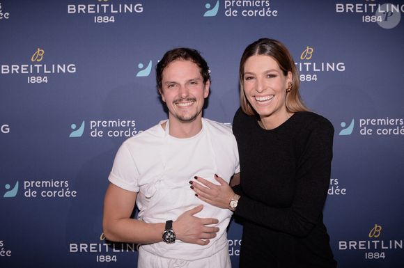 Exclusif - Juan Arbelaez et Laury Thilleman - Dîner de charité Breitling pour l'association "Premiers de cordée" à la Samaritaine à Paris le 8 octobre 2021. © Rachid Bellak / Bestimage