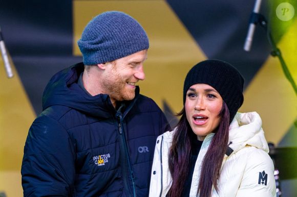 Le prince Harry et Meghan Markle lors des "Invictus Games Vancouver Whistler 2025" au Canada, le 11 février 2025. © Backgrid UK/ Bestimage