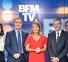 Christophe Barbier, Ashley Chevalier, Christophe Delay, Adeline Francois, Julien Mielcarek, Nicolas Doze et Christophe Person, les presentateurs de la Premiere Edition de BFM TV posent pour une photo de rentree a Paris, France le 25 Aout 2017. Photo by Aurore Marechal/ABACAPRESS.COM