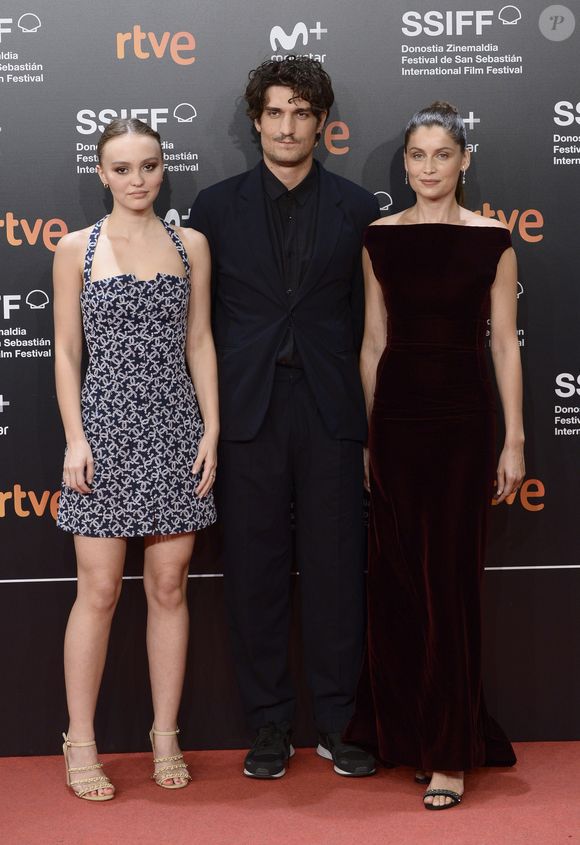 Lily Rose Depp, Louis Garrel et sa femme Laetitia Casta  - Les célébrités arrivent à la première du film 'A Faithful Man' lors du 66ème festival du film de San Sebastian en Espagne le 22 septembre 2018.
