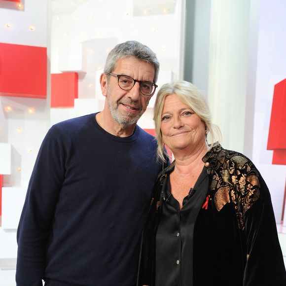 Exclusif - Michel Cymes et Marina Carrere d'Encausse - Enregistrement de l'émission Vivement dimanche au studio Gabriel, presentée par Michel Drucker . Diffusion sur France 3 le 24/02/24 . © Guillaume Gaffiot / Bestimage
