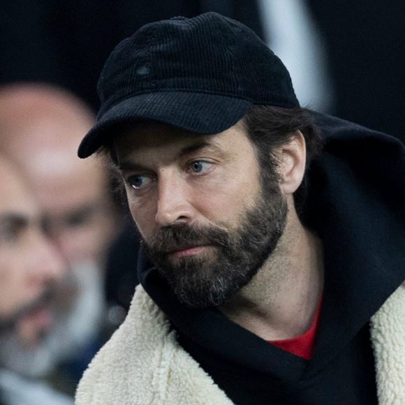 Benjamin Millepied - Célébrités des les tribunes lors du match aller du quart de finale de Ligue des champions entre le PSG et Aston Villa (3-1) au Parc des Princes à Paris le 9 avril 2025. © Cyril Moreau/Bestimage