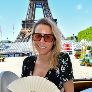 Exclusif - Tiphaine Auzière à l'espace VIP au Longines Paris Eiffel Jumping au pied de la Tour Eiffel sur le Champ-de-Mars à Paris, France, le 21 juin 2025. © Perusseau-Veeren/Bestimage