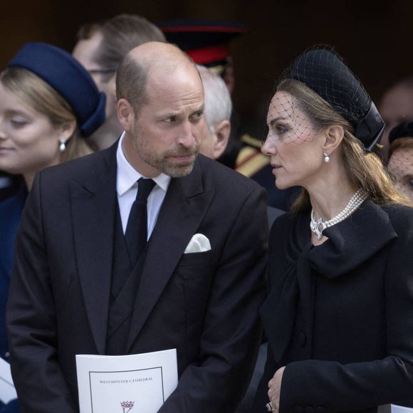 La famille royale durant les obsèques de la duchesse de Kent dans la cathédrale de Westminster à Londres le 16 septembre 2025. © Dana Press / Bestimage