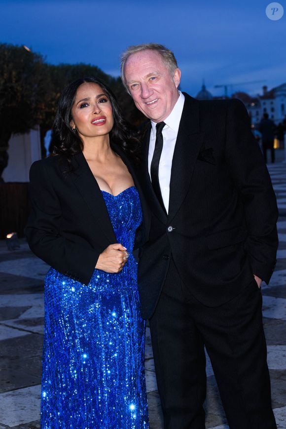 Salma Hayek, Francois-Henri Pinault - La famille Pinault est réunie au dîner de gala de la Fondation Cini juste avant la 60ème biennale de Venise le 17 avril 2024. © SGP / BESTIMAGE
