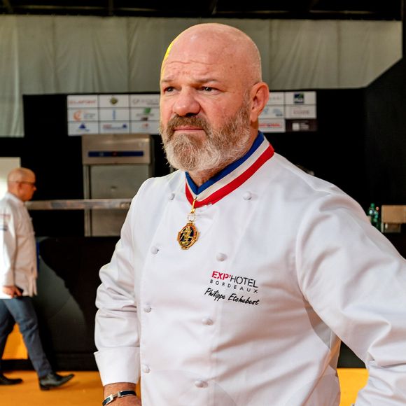 Exclusif - Philippe Etchebest préside le salon français de la restauration "Expotel" à Bordeaux. Il dirige aussi la journée des chefs et sa composition regroupant 22 Etoiles sur l'évènement, le 25 Novembre 2019. © Patrick Bernard/ Bestimage
