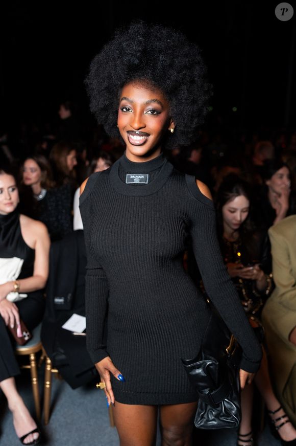 Paris, FRANCE  - Fashion insiders and celebrities gather for Balmain’s Fall-Winter 2025 women’s runway show during Paris Fashion Week.



Pictured: EBONY