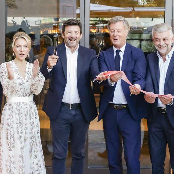 Exclusif -  Jean-Philippe Nuel (Architecte d’intérieur), Maud Bailly (Directrice générale Sofitel, MGallery & Emblems), Sébastien Bazin (PDG du groupe Accor), Patrick Bruel, Pierre Gonzalvez (Maire de l’Isle sur la Sorgue), Emmanuel Borla (Directeur de l’hôtel) - Patrick Bruel inaugure son hôtel cinq étoiles "L'Isle de Leos MGallery" à L'Isle-sur-la-Sorgue, France, le 23 septembre 2025. 
 © Jack Tribeca / Bestimage