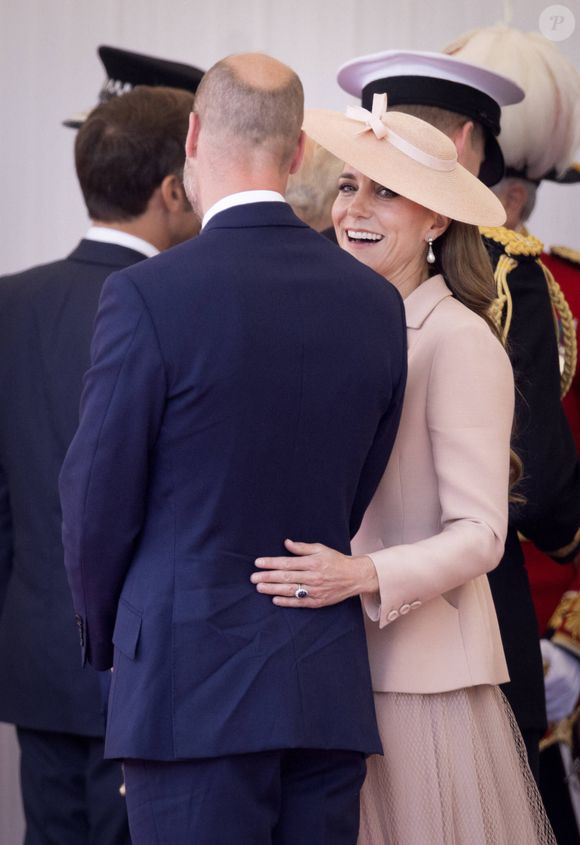 Le prince William (Le prince William, prince de Galles), la princesse Catherine (Catherine "Kate" Middleton, princesse de Galles), Visite d'État du couple présidentiel français en Grande-Bretagne, Jour 1, à Windsor, Berkshire, Grande-Bretagne, 8 juillet 2025.
©Dana Press / Bestimage
