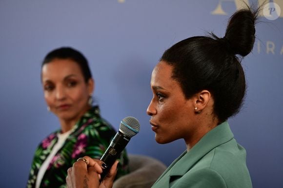 Une conférence sur le thème de la création de nouveaux horizons entre sport et divertissement avec Adil Rami, Sarah Ourahmoune, Allison Pineau et Inès Lagdiri-Nastasi au Loft Akili Mirari - Hôtel Five Seas à Cannes le mardi 19 mai 2026. © Romain Doucelin / Bestimage
