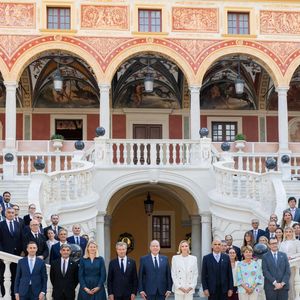 Le prince Albert II de Monaco et la princesse Charlène de Monaco ont accueilli au Palais princier les ambassadeurs et représentants permanents des 46 États membres de l'organisation du Conseil de l'Europe, Monaco le 2 septembre 2026. © Olivier Huitel/Pool Monaco/Bestimage