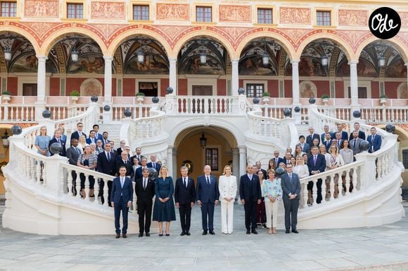 Le prince Albert II de Monaco et la princesse Charlène de Monaco ont accueilli au Palais princier les ambassadeurs et représentants permanents des 46 États membres de l'organisation du Conseil de l'Europe, Monaco le 2 septembre 2026. © Olivier Huitel/Pool Monaco/Bestimage