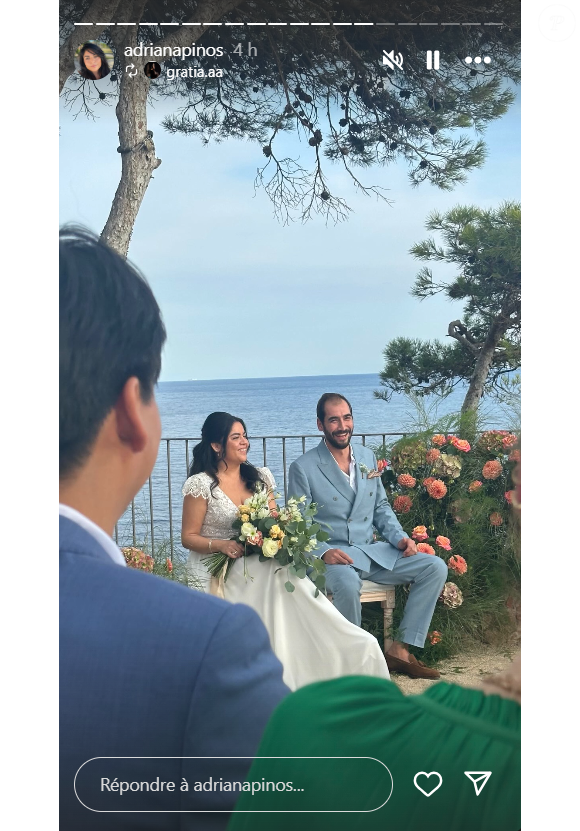 Mariage de Louis Kretz et Adriana Pinos capturés par les invités de la cérémonie sur Instagram.