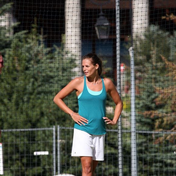 La nageuse française Laure Manaudou participe à une séance d'entraînement à Val-d'Isère, dans les Alpes françaises, en France, le 29 août 2011. Photo by Daniel Giry/ABACAPRESS.COM
