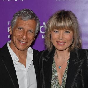 Nagui, Mélanie Page Gala de la Fondation Recherche Alzheimer " 2 générations chantent pour la 3ème " se produit à l'Olympia à Paris, France le 17 mars 2025. Photo by Christophe Meng / ABACAPRESS.COM