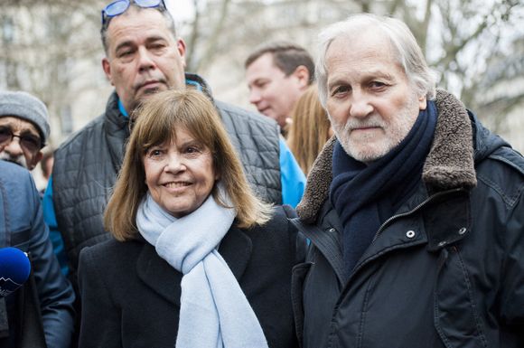 Chantal Goya et Jean-Jacques Debout aux obsèques de Michel Georges Alfred Catty à l'église Saint-Jean de Montmartre à Paris le 31 janvier 2020. Photo by Magali Cohen/ABACAPRESS.COM