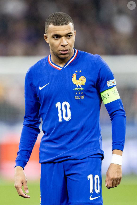 Kylian Mbappé - Quart de finale de la Ligue des Nations de l'UEFA 2025 "France - Croatie (2-0 / tab 5-4)" au Stade de France à Saint-Denis, le 23 mars 2025.
© Cyril Moreau/Bestimage