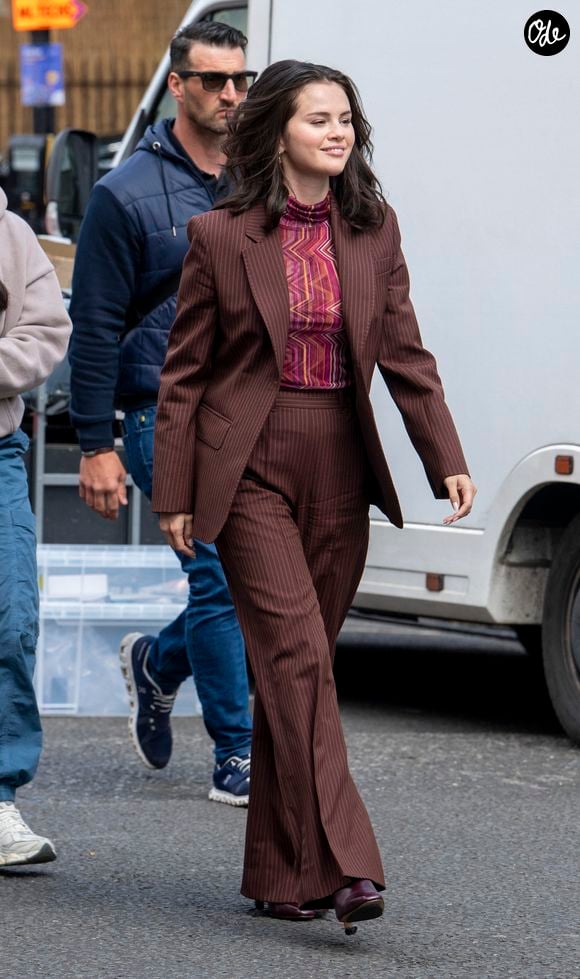 Exclusif - Selena Gomez a été aperçue en train de quitter le plateau de tournage de la série "Only Murders in the Building" à Londres, le 20 mai 2026.

© Bestimage