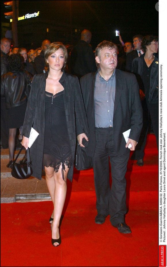 Cérémonie d'ouverture du nouveau club de Johnny Hallyday, l'Amnesia. Sur la photo : Laura Smet, la fille de Johnny Hallyday, et Dominique Besnehard, son agent. Le 1er octobre 2003. © Gorassini-Guerin/ABACA
