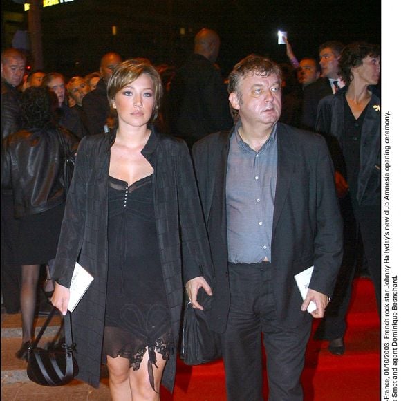 Cérémonie d'ouverture du nouveau club de Johnny Hallyday, l'Amnesia. Sur la photo : Laura Smet, la fille de Johnny Hallyday, et Dominique Besnehard, son agent. Le 1er octobre 2003. © Gorassini-Guerin/ABACA