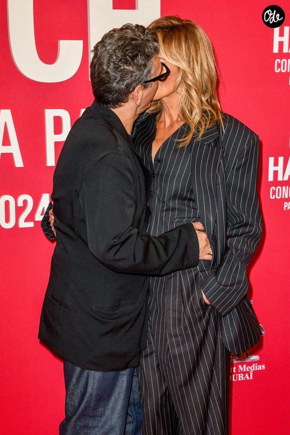 Marc Lavoine et Adriana Karembeu lors d'une séance photo pour le « Concerto For Peace » d'Omar Harfouch au Théâtre des Champs-Élysées, le 18 septembre 2024 à Paris, en France. Photo : Shootpix/ABACAPRESS.COM