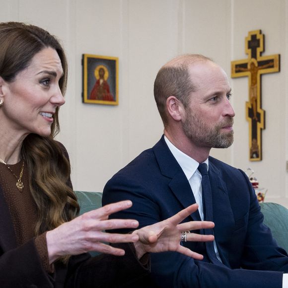 Le Prince et la Princesse de Galles (Le prince William, prince de Galles et Catherine "Kate" Middleton, princesse de Galles) rencontrent l'Archevêque de Canterbury Dame Sarah Mullally lors d'une audience dans le bureau de l'Archevêque à Lambeth Palace, Londres. Photo par PA Photo/ Bestimage