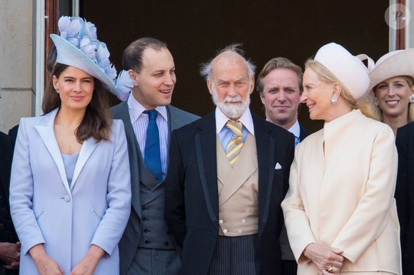 Frederick Windsor, Sophie Winkleman, Michael de Kent, Marie-Christine von Reibnitz, Gabriella Windsor, Thomas Kingston- La famille royale au balcon du palais de Buckingham lors de la parade Trooping the Colour 2019, célébrant le 93ème anniversaire de la reine Elisabeth II, londres, le 8 juin 2019. Backgrid USA / Bestimage