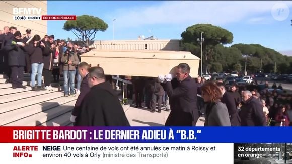 Cercueil de Brigitte Bardot lors de ses obsèques du 7 janvier 2026 à Saint-Tropez