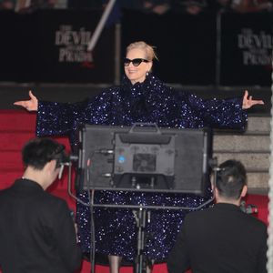 Londres, ROYAUME-UNI Des célébrités arrivent au photocall 'A Night With Runway' pour 'Le Diable s'habille en Prada 2' à Leicester Square, Londres.



Sur la photo : Meryl Streep