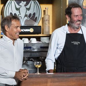 Exclusif - Paul Belmondo, Christian Vadim - La pièce "Papasss" au théâtre de Verdure lors du 41ème Festival de Ramatuelle le 11 août 2025.

© Cyril Bruneau / Bestimage