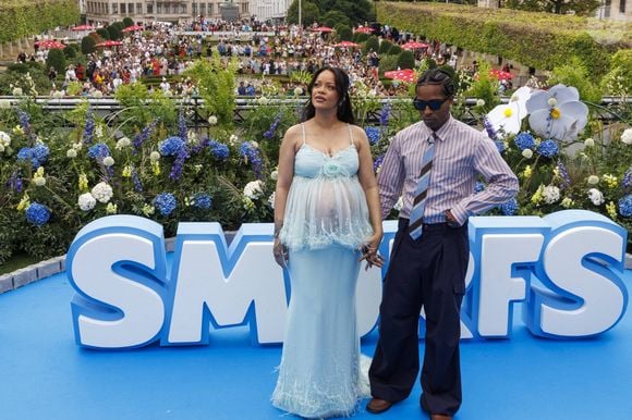 Robyn Rihanna Fenty et Rakim Athelaston Mayers aka ASAP Rocky photographiés lors de la première mondiale du nouveau film 'De Smurfen/ Les Schtroumpfs, le 28 juin 2025 à Bruxelles, Belgique. Photo by ABACAPRESS.COM
