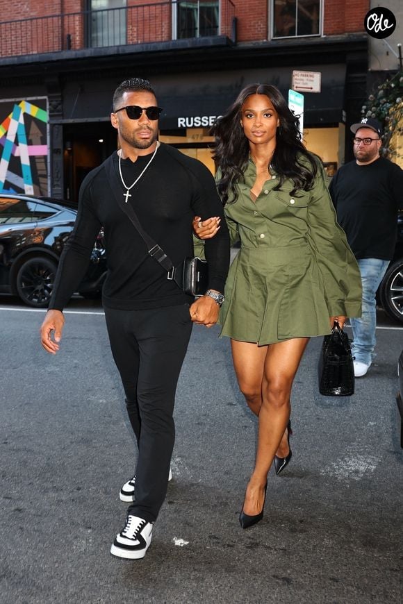 Russell Wilson et Ciara après l'émission de Jimmy Fallon à New York. 

© Bestimage