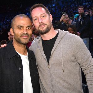 Tony Parker, Thomas Pesquet assistent au match 1 du NBA Paris Games 2025 à L'Accor Arena Bercy à Paris le 23 janvier 2025.

© Veeren/Bestimage