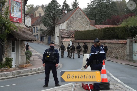 Illustration des obsèques dans la plus stricte intimité de Stéphanie Monfermé, la policière assassinée à Rambouillet, à l'église Saint-Jean-Baptiste dans le village de Saint-Léger-en-Yvelines, France, le 29 avril 2021.
Crédit : Agence / Bestimage