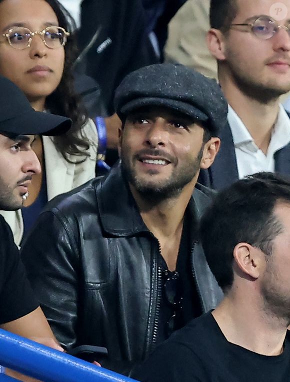 Maxim Nucci (Yodelice) dans les tribunes du match de Coupe du monde de rugby opposant l'Irlande à l'Ecosse (36-14) au stade de France à Saint-Denis, proche Paris, Seine Saint-Denis, France, le 7 octobre 2023. © Jacovides-Moreau/Bestimage