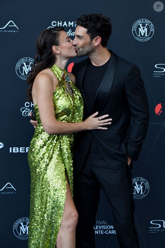 Rachel Legrain-Trapani (Miss France 2007) et son compagnon Valentin Léonard au photocall de la cérémonie d'ouverture de la 61ème édition du Festival de Télévision de Monte-Carlo au Grimaldi Forum, à Monaco, le 17 juin 2022. © Bruno Bebert/Bestimage