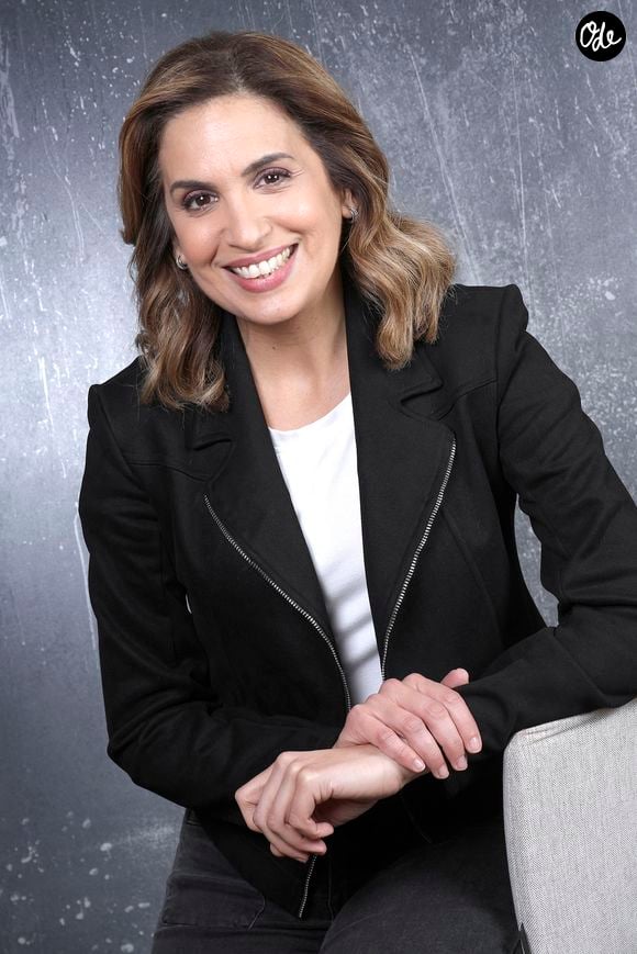 Exclusif - Sonia Mabrouk pose lors de l'enregistrement de l'émission "Chez Jordan de Luxe" à Paris le 16 octobre 2024. © Cédric Perrin/Bestimage